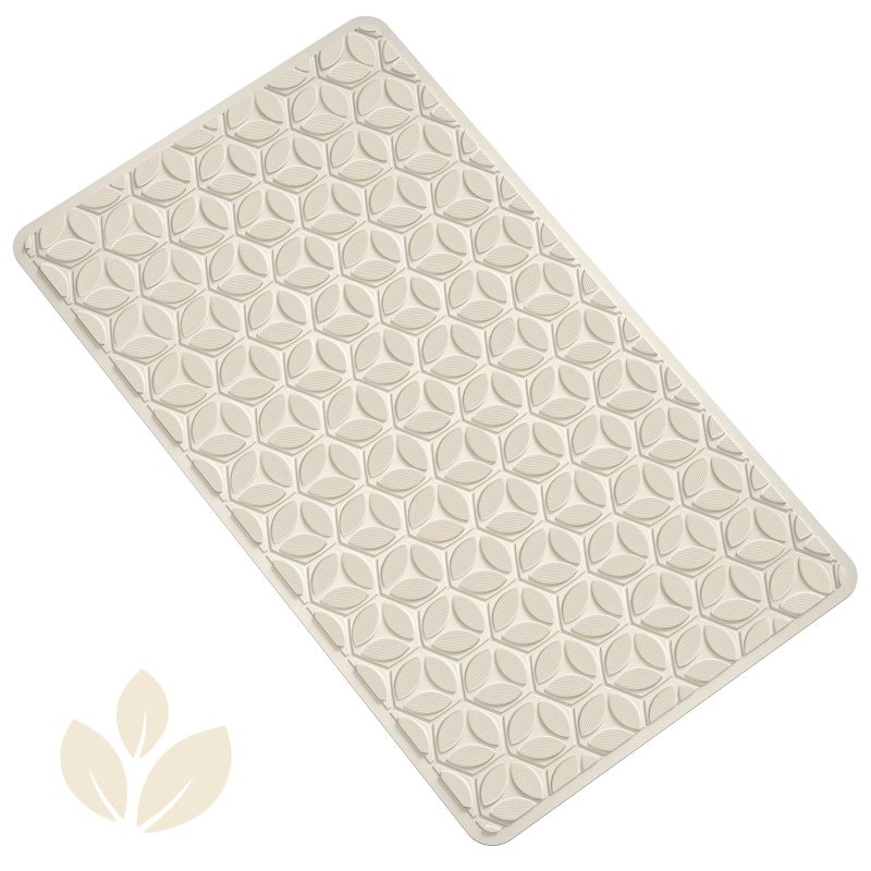 WRISIN Bathtub Mat Non Slip with Suction Cups 100 Rubber Bathroom Mat Textured for Bath Tub Shower Safety Soft on Touch BPAPVC Free Pet Dog Bath Mat Machine Washable 16 28 InchBeige - Image 2