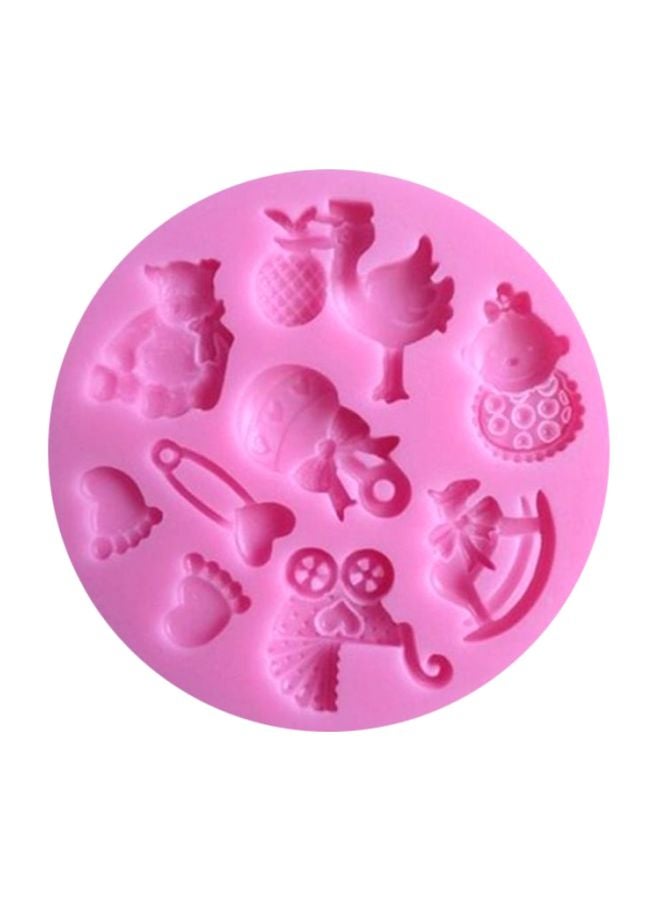 Loquat Cake Baking Mold Pink 7.8x1cm - Image 1