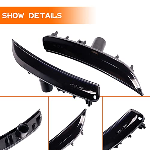 Tonsya For 2015 2016 2017 Chrysler 200 Front Bumper side Marker Housings Replacement Smoked Lens 68206449A 68206450A - Image 2