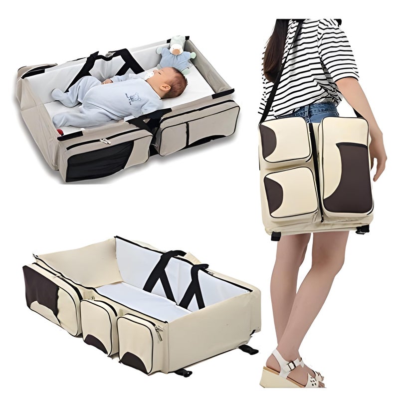 24x7 eMall Baby Bed Bag Portable 3 in 1 Portable Bassinet Cot Crib Bags for Infant Sleeping Resting Nappy Changing Station for 0-12 Months - Image 1