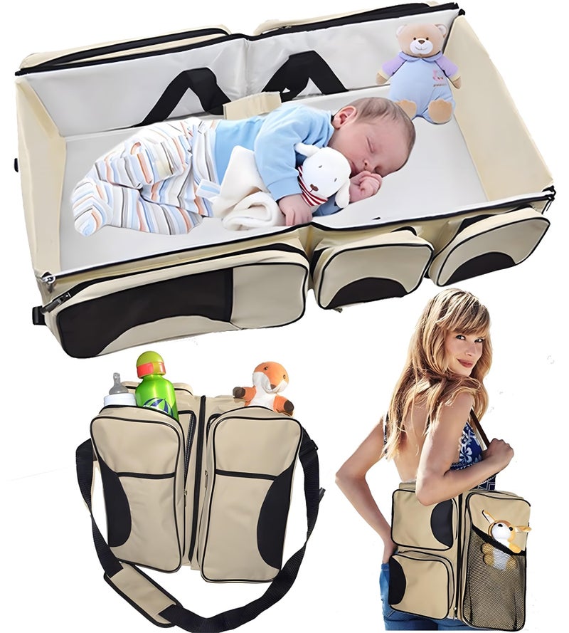 24x7 eMall Baby Bed Bag Portable 3 in 1 Portable Bassinet Cot Crib Bags for Infant Sleeping Resting Nappy Changing Station for 0-12 Months - Image 4