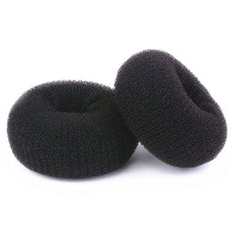 NICEMOVIC Ring Style Hair Bun Maker, 2PCS Chignon Doughnut Shaper for Short and Thin Hair (3 Inch/Black) - Image 1