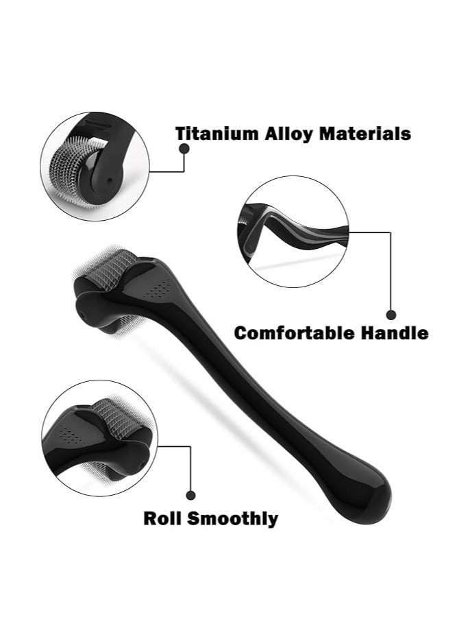 مجموعة ديرما رولر من كايزون 540 إبرة دقيقة من التيتانيوم مقاس 1 مم للوجه، مجموعة ديرما رولر للعناية باللحية وإعادة نمو الشعر، وإزالة التجاعيد وحب الشباب والندبات، مجموعة ديرما رولر احترافية مع حقيبة - Image 2