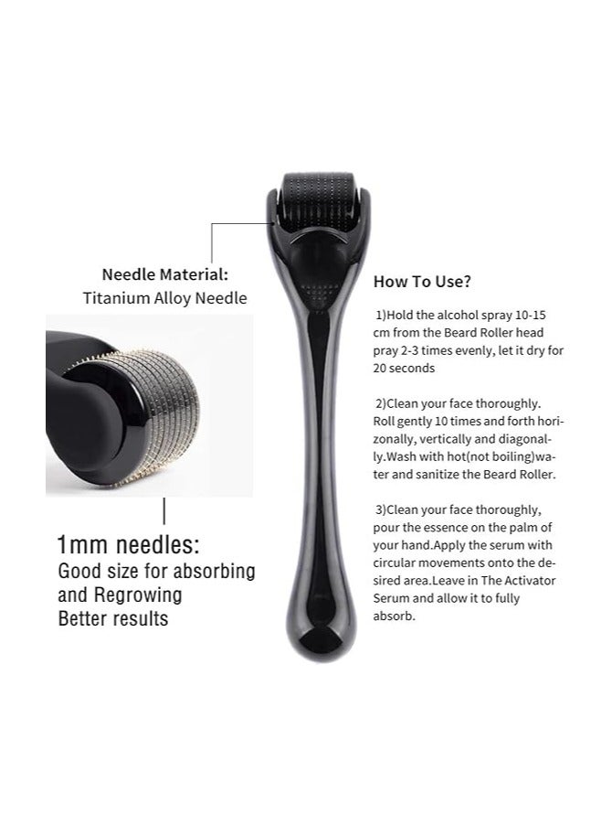 مجموعة ديرما رولر من كايزون 540 إبرة دقيقة من التيتانيوم مقاس 1 مم للوجه، مجموعة ديرما رولر للعناية باللحية وإعادة نمو الشعر، وإزالة التجاعيد وحب الشباب والندبات، مجموعة ديرما رولر احترافية مع حقيبة - Image 3