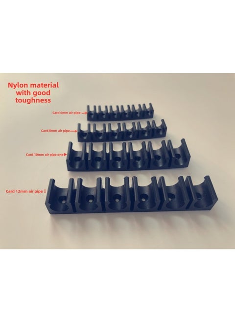 U-shaped Buckle 4/6/8/10/12/14/16MMPU Tracheal Clamp Multi-tube Clamp Seat Nylon Fixed Row Groove Pipe Clamp-Specification Model:White Card 6mm 6 Bits