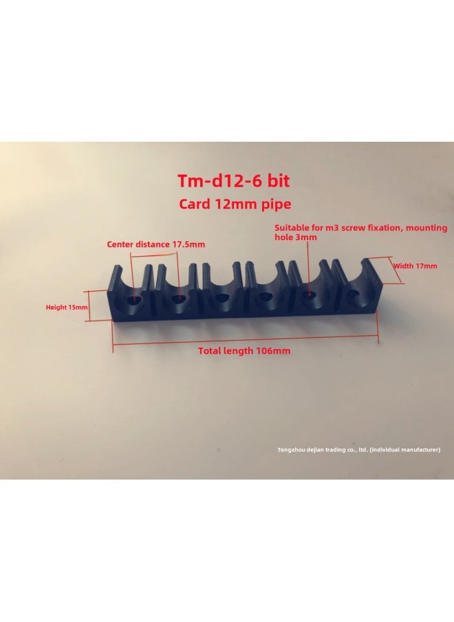 U-shaped Buckle 4/6/8/10/12/14/16MMPU Tracheal Clamp Multi-tube Clamp Seat Nylon Fixed Row Groove Pipe Clamp-Specification Model:White Card 6mm 6 Bits