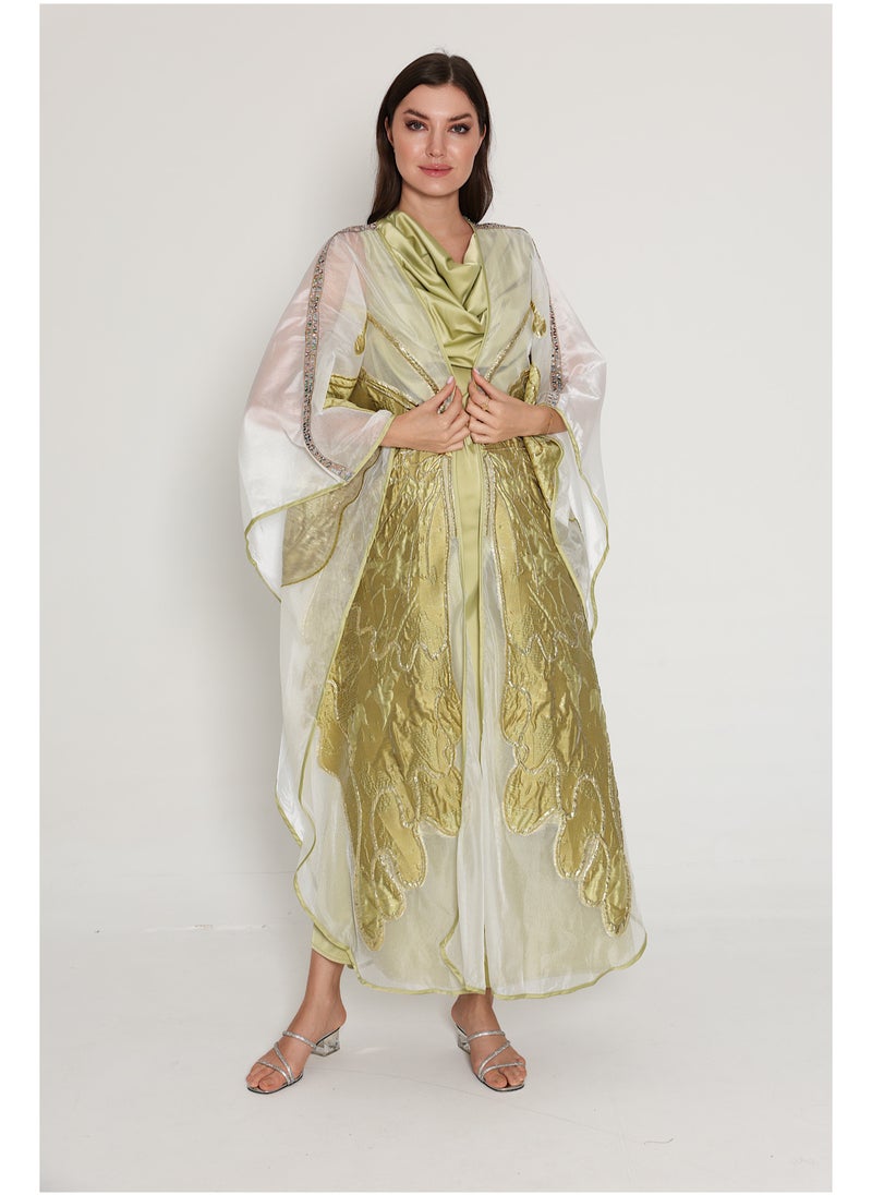 IKKXA Shimmer Bisht Design Jalabiya  - Image 1