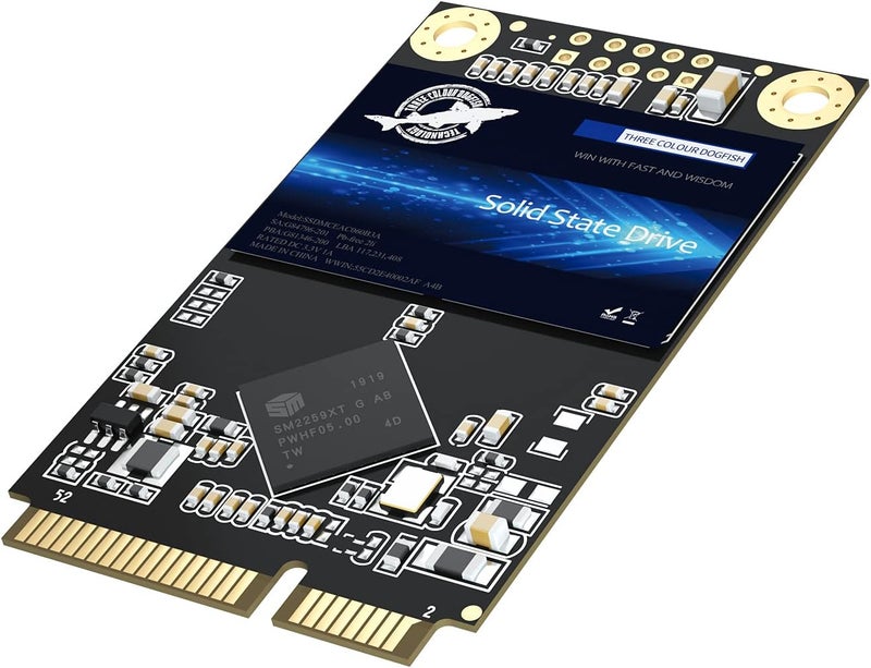 Dogfish mSATA SSD 500GB 3D NAND TLC SATA III 6 Gb/s, mSATA (30x50.9mm) Internal Solid State Drive - Compatible with Desktop PC Laptop - (MSATA 500GB) - Image 1