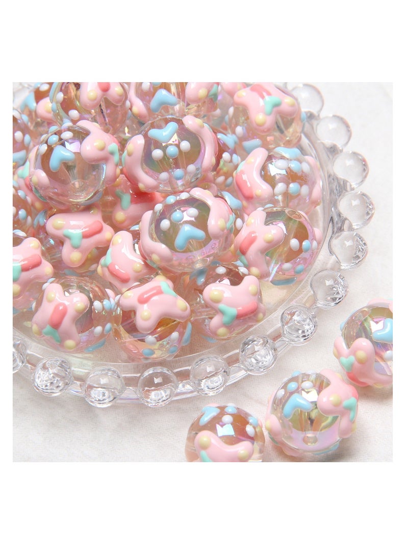 Taiahiro 18mmNew heavy oil hand-painted beaded beads, diy beaded jewelry accessories, DIY mobile phone chains, car hanging bag chains, hair rope beaded accessories(1piece/bag)  - Image 1
