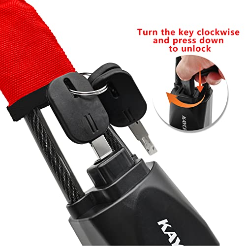 KAYCENTOP Car Steering Wheel Lock, Seat Belt Lock, Anti-Theft Device, Max 17 Inch Length, Small and Light-Weight, Multi-Functional, Fit Most Vehicle, SUV, Golf Cart Security (Red) - Image 4