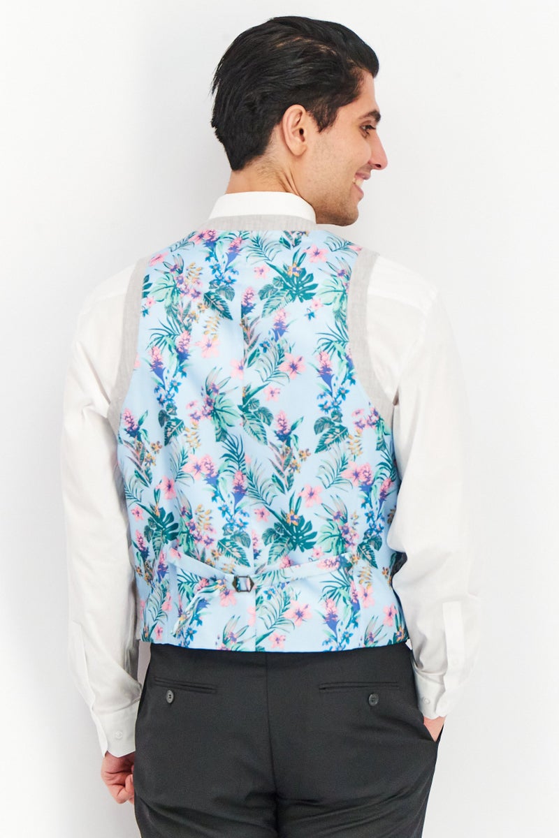 Bar III صدرية رجالية بدون أكمام ذات تصميم مطبوع، مجموعة رمادية - Image 3