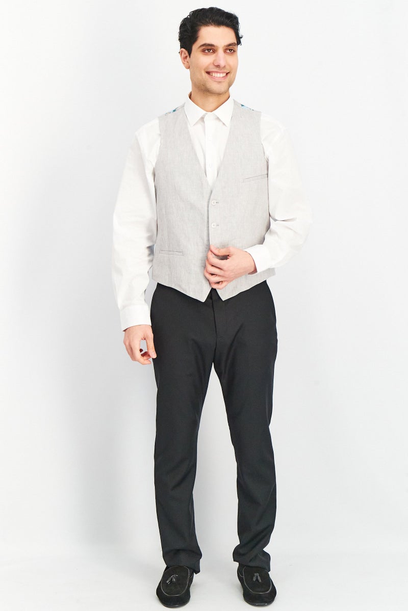 Bar III صدرية رجالية بدون أكمام ذات تصميم مطبوع، مجموعة رمادية - Image 4