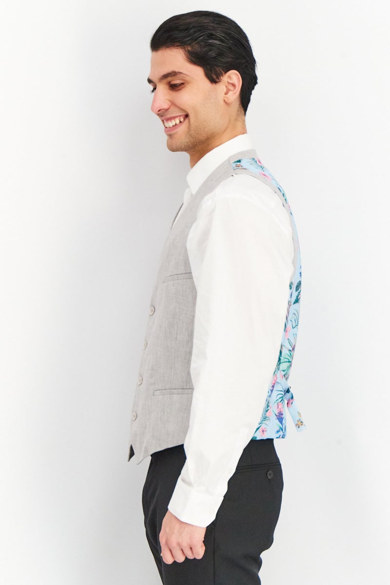 Bar III صدرية رجالية بدون أكمام ذات تصميم مطبوع، مجموعة رمادية - Image 2