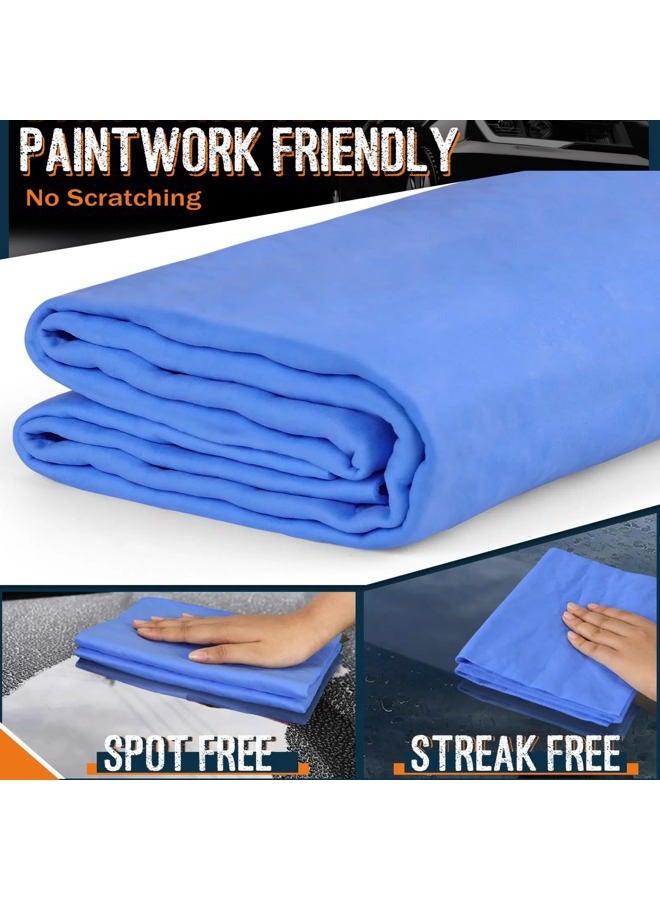 Idemeet Super Absorbent Shammy Towel for Car, Premium 2 Pack 26"x17" Car Drying Towel, Reusable Soft Car Wash Cloth, Chamois Cloth for Car, Dust Remove, Scratch/Spot/Streak Free, Blue & Purple - Image 5