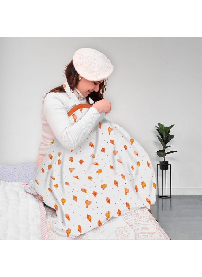 مومز هوم غطاء رضاعة من القطن العضوي من MOM's HOME لمريلة الرضاعة الطبيعية | آيس كريم، عدد 1  - Image 1