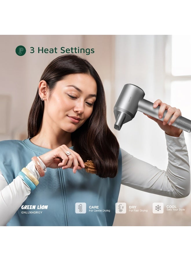 GREEN LION LUXAIR Hair Dryer with Digital Display 1600W Power / Hot, Cold Air Alternating Mode / 3 Heat Settings /Low Noise - Grey - Image 4