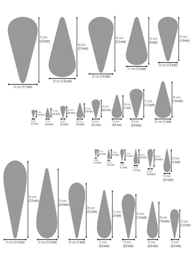 Aleks Melnyk No.211 Metal Stencil for Jewelry, Shape Earring Teardrops Cutouts Stencil, Lapidary Template for Cabochons, Tear Drop, Jewelry Making Templates, Bracelets, Earrings DIY, Teardrop Pattern - Image 3