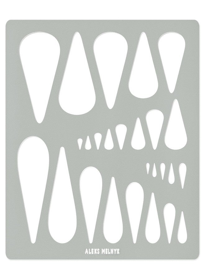 Aleks Melnyk No.211 Metal Stencil for Jewelry, Shape Earring Teardrops Cutouts Stencil, Lapidary Template for Cabochons, Tear Drop, Jewelry Making Templates, Bracelets, Earrings DIY, Teardrop Pattern - Image 1
