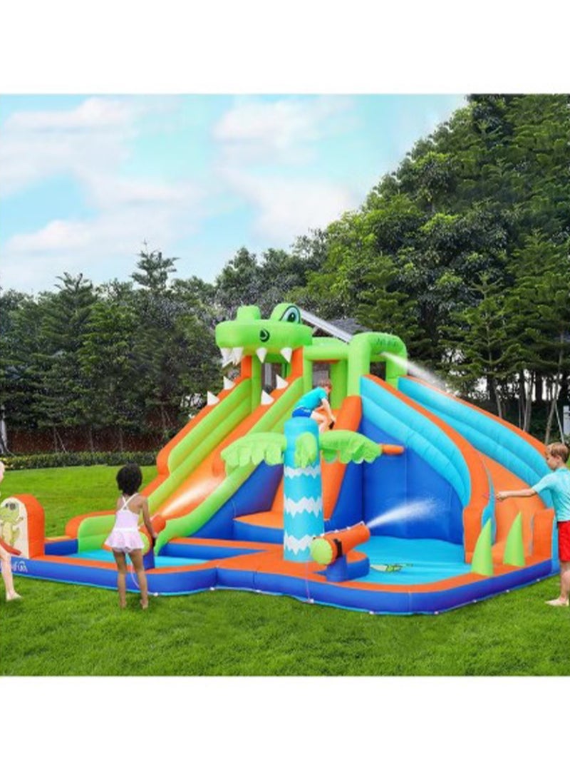 Inflatable Twin Water Slide With Bouncer for Kids Outdoor Play Twin slide forest water park  - Image 2