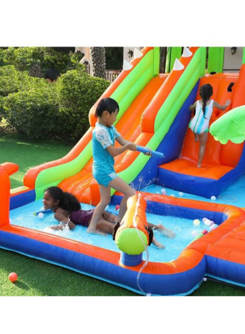 Inflatable Twin Water Slide With Bouncer for Kids Outdoor Play Twin slide forest water park  - Image 4