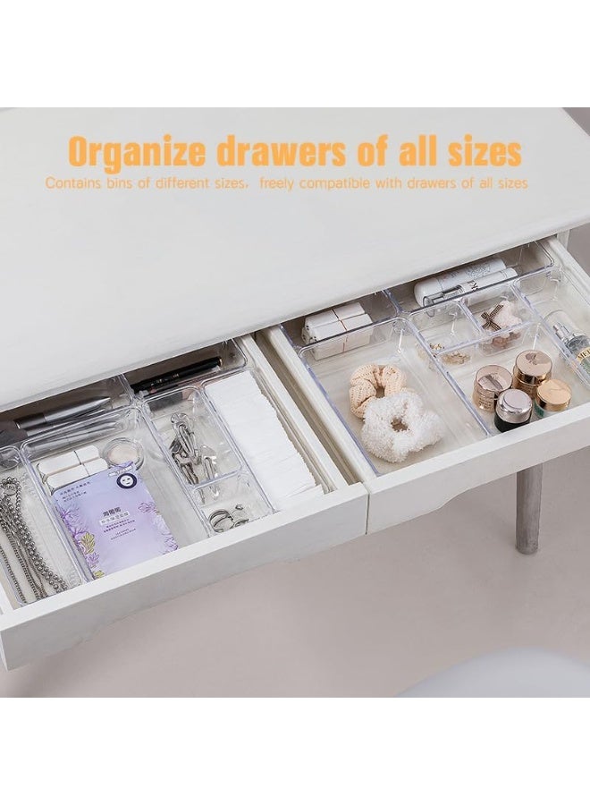 KITCHENOO Acrylic Storage Boxes for Makeup, Skincare, Jewelry, and Office Supplies for Vanity, Kitchen, Bedroom, Bathroom, and Office - 15 Pieces - Image 4