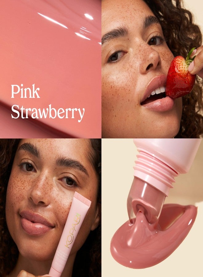 Kopari Lip Love Moisture Balm in Pink Strawberry SPF 30-100% Mineral Zinc Oxide Lip Sunscreen, Ceramide Hydrating Tinted Lip Balm, Clean Vegan & Reef-Friendly, 0.35 oz - Image 3