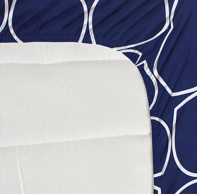NEW LEAF Premium Cotton Elastic Fitted Bedsheets with 2 King Size Pillow Covers | Double Bed with All Around Elastic 220 TC Supersoft |Size-72 King Sizex78+10 inches | Navy Blue - Image 2
