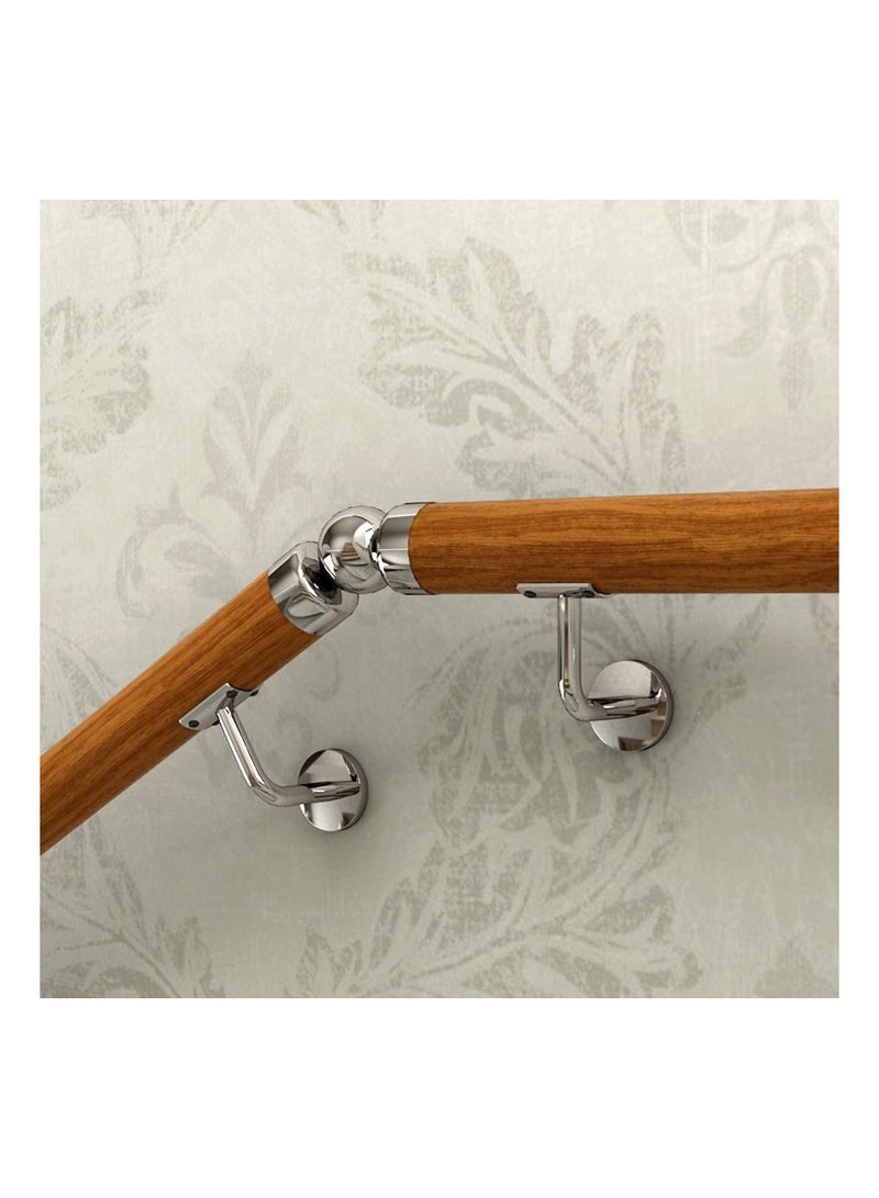 SYOSI 4 Pieces Handrail Brackets Wall Mount, Stainless Steel Banister Support Stair Rail Holders Handrail Rosette Bracket Outdoor Railing Attachments Rail Grip Supports for Indoor and Outdoor  - Image 2