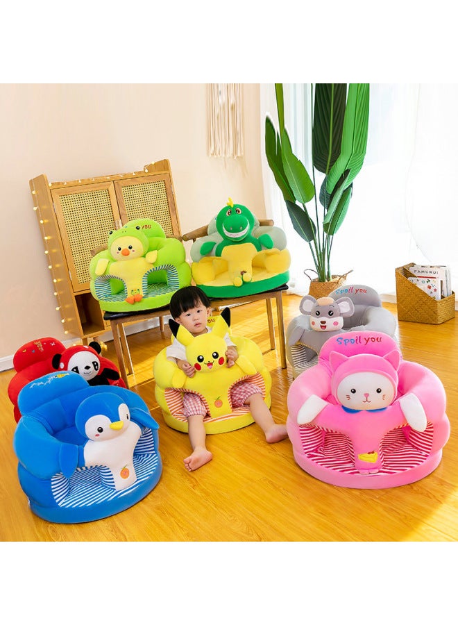 Cartoon Sofa Plush Toy Baby Sitting Chair Toddler Anti-fall Chair Early Education Gift Toy Sofa For Children-Color:Pink Bear Shell - Image 2