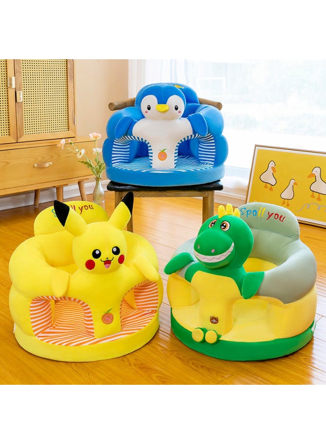 Cartoon Sofa Plush Toy Baby Sitting Chair Toddler Anti-fall Chair Early Education Gift Toy Sofa For Children-Color:Pink Bear Shell - Image 3
