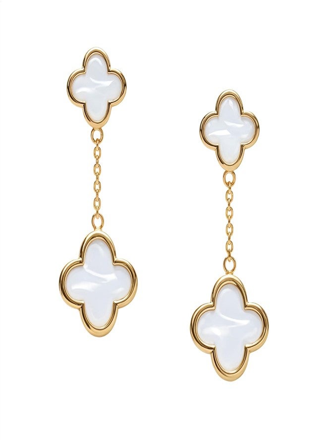 HighSpark Dangle Clover Stud Earrings for Women | Designer Dangle Stud Earrings | Lovely Gift - Image 1