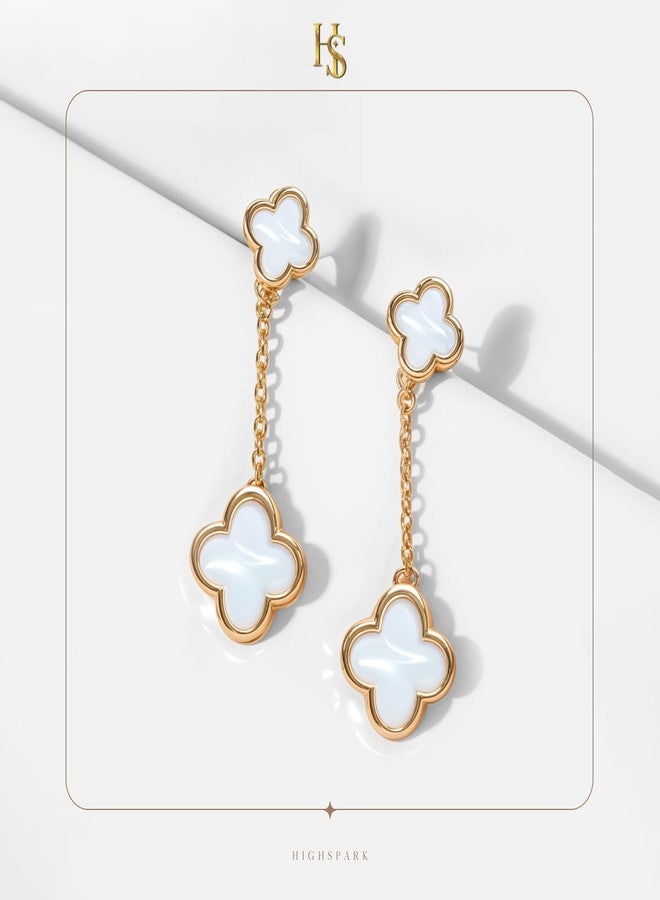 HighSpark Dangle Clover Stud Earrings for Women | Designer Dangle Stud Earrings | Lovely Gift - Image 5