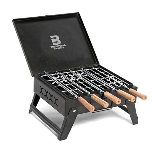 BRIGHTBERG Mirco Traveller Tandoori Grill For Home With 5 Skewers, Tong And Glove - Image 2