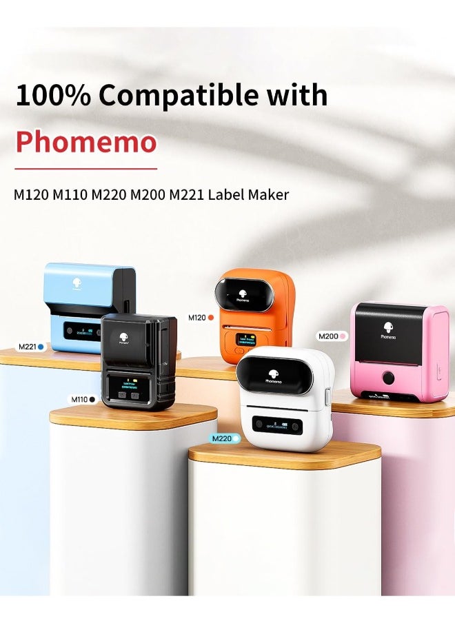 phomemo - Phomemo Pack of 4 Labels For Phomemo M110 M120 M200 M220 Label Maker Printer Self-Adhesive Price Barcode - Image 1
