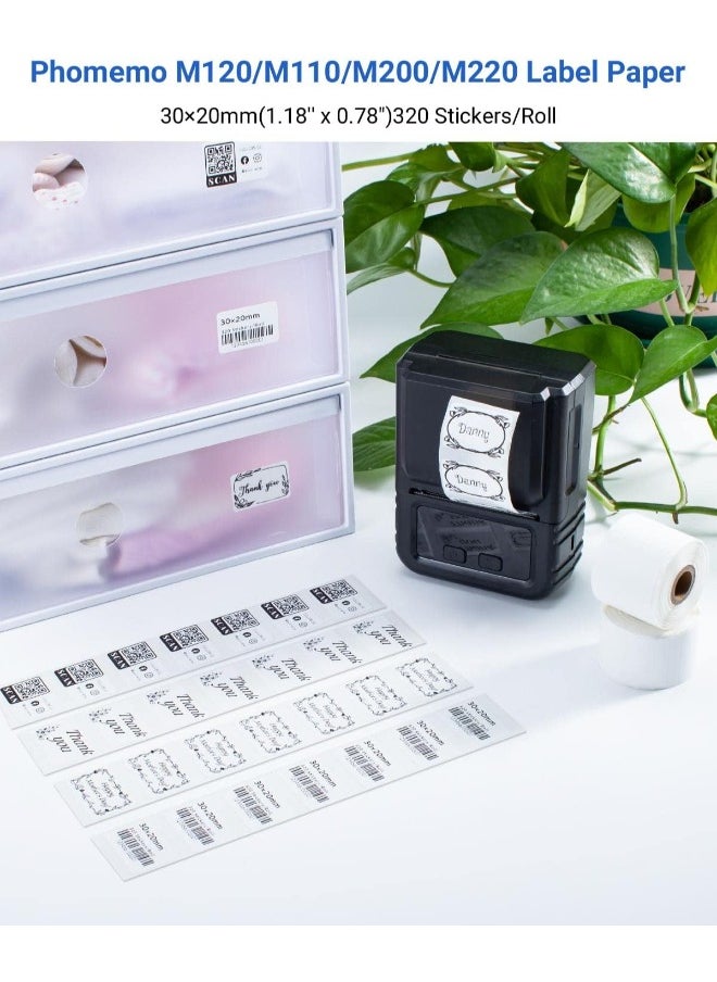 phomemo - Phomemo Pack of 4 Labels For Phomemo M110 M120 M200 M220 Label Maker Printer Self-Adhesive Price Barcode - Image 1