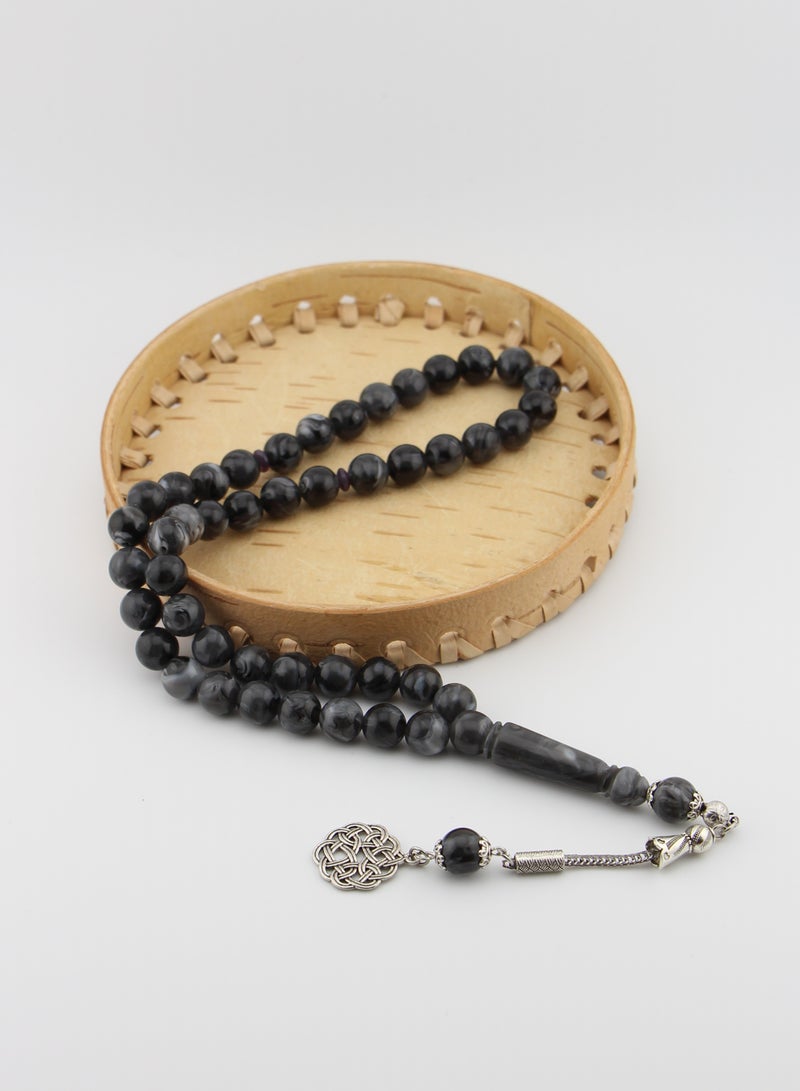Kamins Collection Amber Resin / 45 Bead / Tasbih / Prayer Beads / Gray Swirl - Image 3
