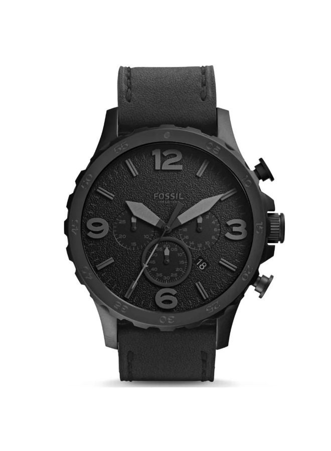 FOSSIL Men Leather Chronograph Wrist Watch JR1354 - Image 1