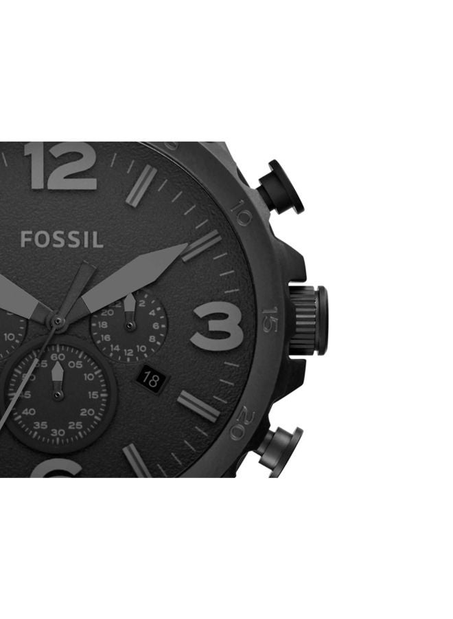FOSSIL Men Leather Chronograph Wrist Watch JR1354 - Image 4