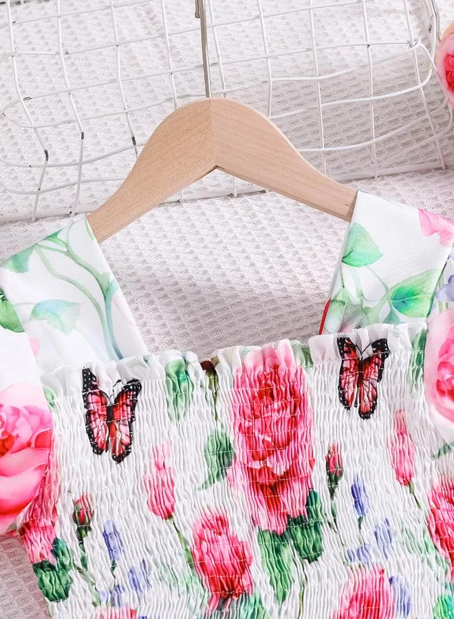 Take Two Take Two Girls Graphic Print Puff Sleeve Dress