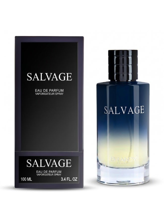 BRANDY DESIGNS Salvage Eau de Parfum 100ml for Men Long Lasting Fresh Woody Spicy Perfume with Bergamot, Ambroxan & Cedar - Image 1
