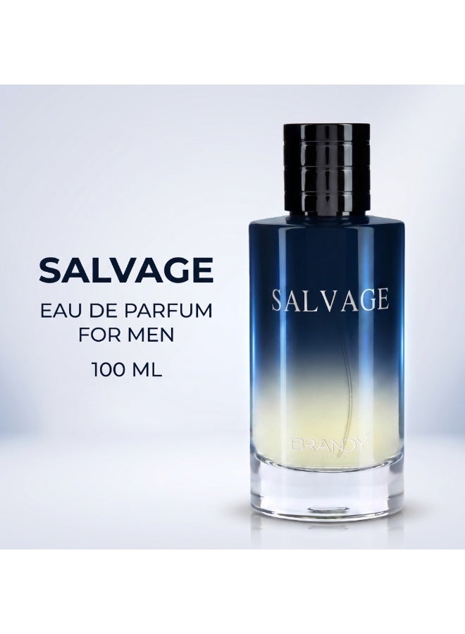 BRANDY DESIGNS Salvage Eau de Parfum 100ml for Men Long Lasting Fresh Woody Spicy Perfume with Bergamot, Ambroxan & Cedar - Image 4