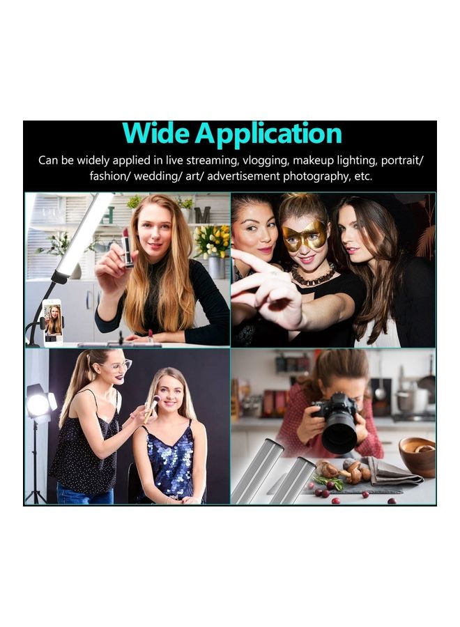 إسكدنيا مصباح LED مرن ذو ذراع مزدوجة مع حامل للموبايل أبيض/أسود - Image 3