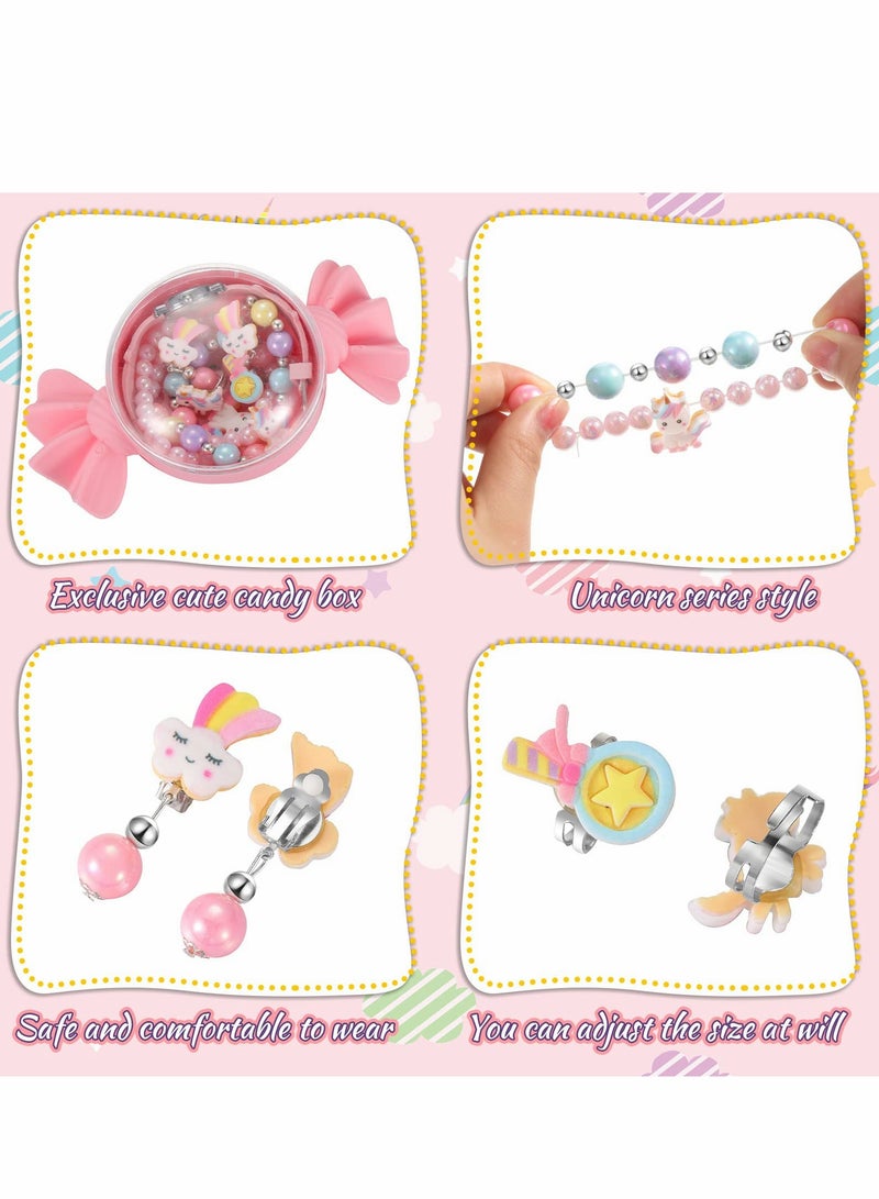 Excefore Kids Watches with Unicorn Jewelry Set, 3D Cartoon Waterproof Unicorn Digital Wrist Watches with Pink Unicorn Necklace Bracelet Earrings Ring Girls Watches Gifts for Little Girls Ages 5-7 - Image 4