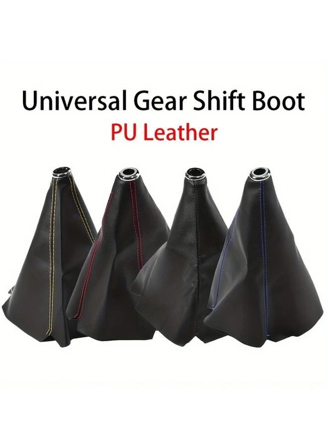 Red PVC Universal Car Gear Shift Knob Boot Cover Manual Auto Stick Shifter Collar Leather - Image 1
