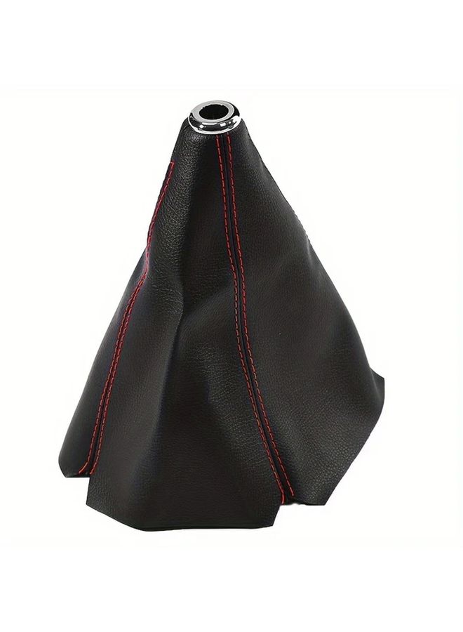 Red PVC Universal Car Gear Shift Knob Boot Cover Manual Auto Stick Shifter Collar Leather - Image 5