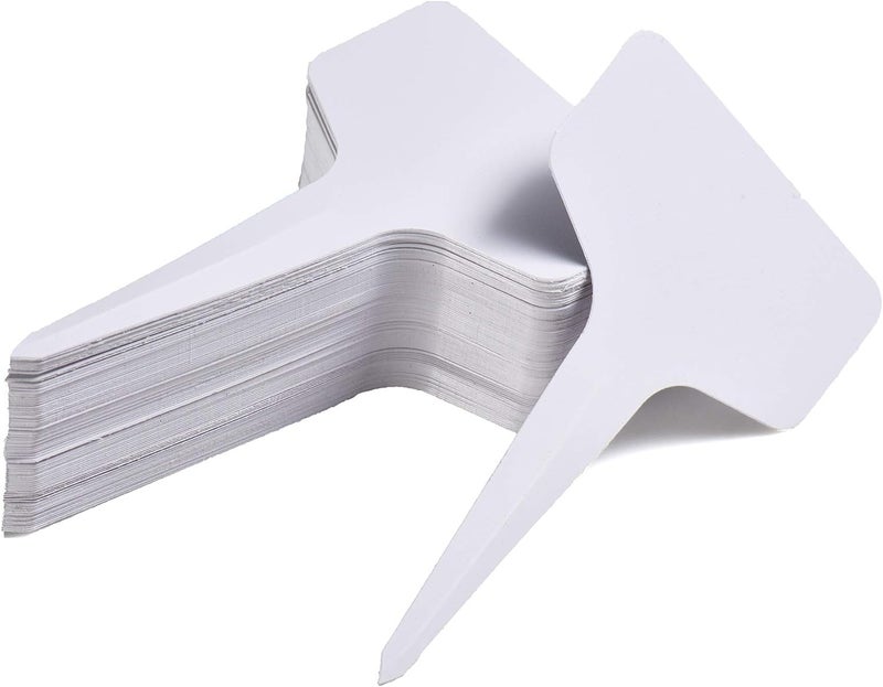 Mihey 150 Pcs 6x10cm Plant Labels T-Type Waterproof Garden Tags Nursery Markers Plant Identification Stakes, White - Image 2