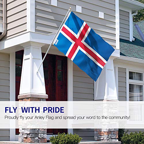 ANLEY Fly Breeze 3x5 Foot Iceland Flag Vivid Color and Fade Proof Canvas Header and Double Stitched Iceland National Country Flags Polyester with Brass Grommets 3 X 5 Ft - Image 3