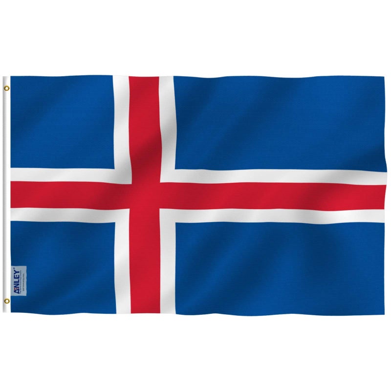 ANLEY Fly Breeze 3x5 Foot Iceland Flag Vivid Color and Fade Proof Canvas Header and Double Stitched Iceland National Country Flags Polyester with Brass Grommets 3 X 5 Ft - Image 2