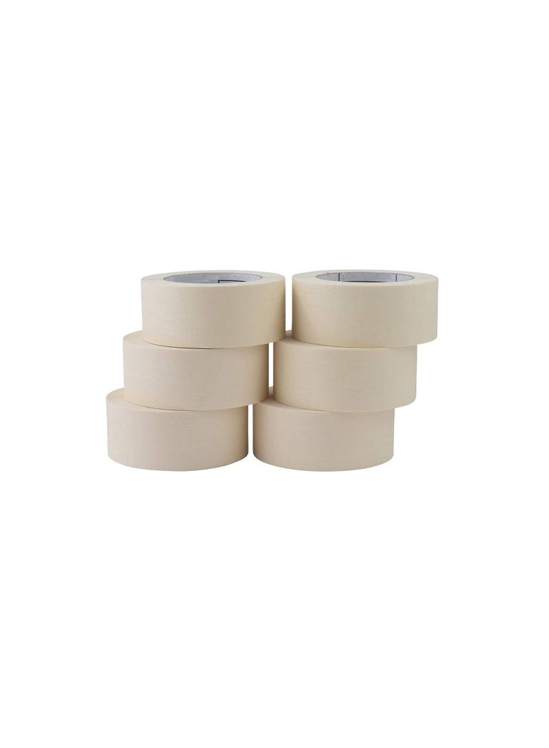 Generic Adhesive Masking Tape General Purpose Painter's Tape Bulk for Painting, Labeling, Packing, Craft, Art, Home, Office, School Etc. (Pack of 6-1.1/5 Inch)  - Image 1