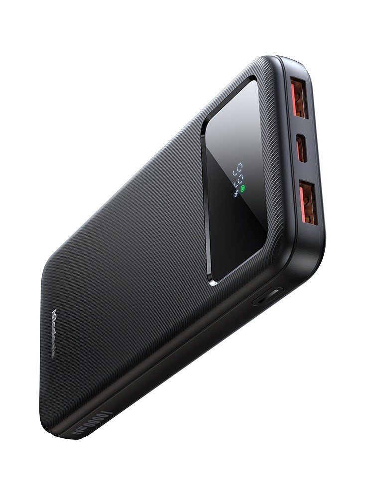مكدودو باور بانك 4 في 1 شحن سريع 22.5 واط - مع شاشة LED كبيرة - 10000 مللي أمبير - مع كابل USB-A إلى C - MC-4220 - أسود - Image 1